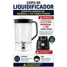 9437 Copo Jarra para Liquidificador Compatível Mondial Turbo Power L-99 FB – ( Atenção AO Modelo)