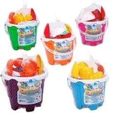 Kit Baldinho Praia Infantil Brinquedo Balde Com Acessórios 7 Peças