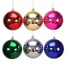 Kit Bolas De Natal 4cm Brilhante Lisa Kit Com 6 Unidades varias cores