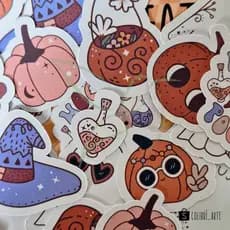 Adesivos Stickers Fantasmas Scrapbook Halloween hippie Groovy Journal/Penpal/Colagem 33 pçs