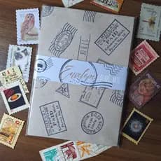 Envelopes de carta reciclado estampados carimbados