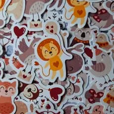 40 pçs Adesivos Bichinhos Dia do Amor para Dia Dos Namorados Scrapbook ColagemJournal/Penpal/Planner