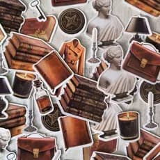 Adesivos Dark Academia Stickers Scrapbook Journal/Penpal/Decoração/Colagem 45 Pcs