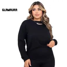 Conjunto Feminino - Lanzinha - 2 Peças - Calça pantalona e Blusa Manga Longa