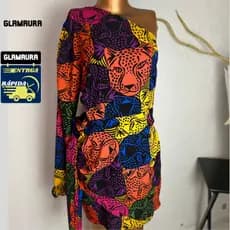 Vestido Feminino Soltinho Midi Glamaura  Sem Bojo Mula Manca Com Zipper Crepinho Estampa Onça