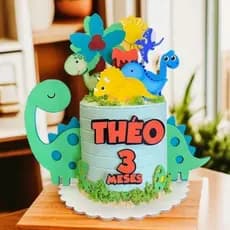Topo Topper Personalizado Dinossauro Dino Baby Nome Idade Bolo Decoração Festa Infantil