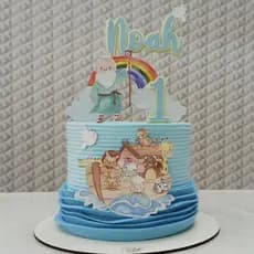 Topo de Bolo TOPO DE BOO ARCA DE NOÉ 3D – Personalizado com Nome e Idade – Festa Infantil