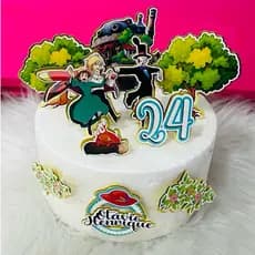 Topo Topper Personalizado Castelo Animado Nome Idade Bolo Decoração Festa Infantil Envio Rápido
