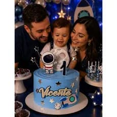 Topo Topper Personalizado Astronauta Nome Idade Bolo Decoração Festa Infantil Lua Estrelas Foguete Envio Rápido