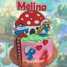 TOPO DE BOLO SMURFS – Personalizado com Nome e Idade – Festa Infantil