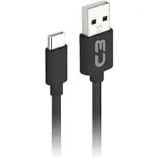 Cabo USB para USB C C3Tech CB-C21BK Preto - Cabo 2Metros Corrente de 2A Android e iOS
