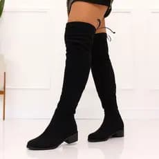 Bota Over Em Camurça Bota Over Acima Do Joelho Bota Montaria Camurça Bota Knee  Bota Da Moda Tendência