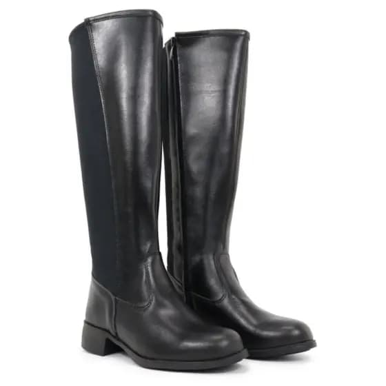 Bota Montaria Cano Alto Texana Knee Com Elástico Traseiro Plus Size Tendência