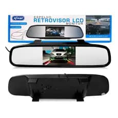 Espelho Retrovisor Visor De Câmera Ré Monitor Vídeo Lcd 4,3