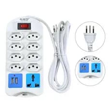 Extensão Elétrica Régua 7 Tomadas Bivolt Com 2 Usb 2 Metros