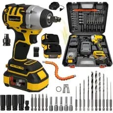 Chave De Impacto Furadeira Parafusadeira Kit Ferramentas 48v Profissional Com Maleta 35 Peças XBen