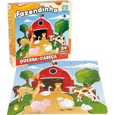 Quebra Cabeca Em Madeira - 30 Pecas - Fazendinha - Nig