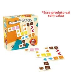 Jogo Domino Em Cores - 28 Pecas - Madeira - Pedagogico - Nig