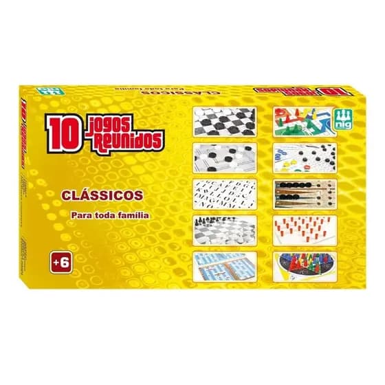 10 Jogos Reunidos - Dama Trilha Ludo Xadrez + 6 Jogos - Nig