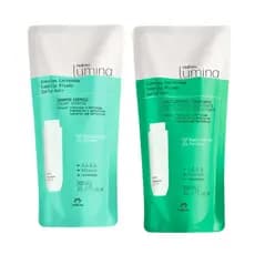 Kit 02 Refis -  Refil Shampoo Cremoso para Cabelos Cacheados Lumina - 300 ml e Refil Condicionador Hidratante para Cabelos Cacheados Lumina - 300 ml - Natura