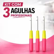 03 Agulhas Trava Gancho Para Crochet Braids Mega Hair