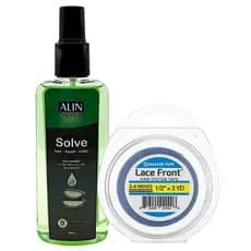 Kit Profissional Mega Hair: Fita Adesiva Lace Front e Removedor Alin Solve