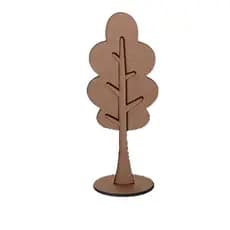Kit 10 Árvores Tipo Nuvem 15cm  Enfeite Festa Infantil  Cenário MDF 3mm Crú.