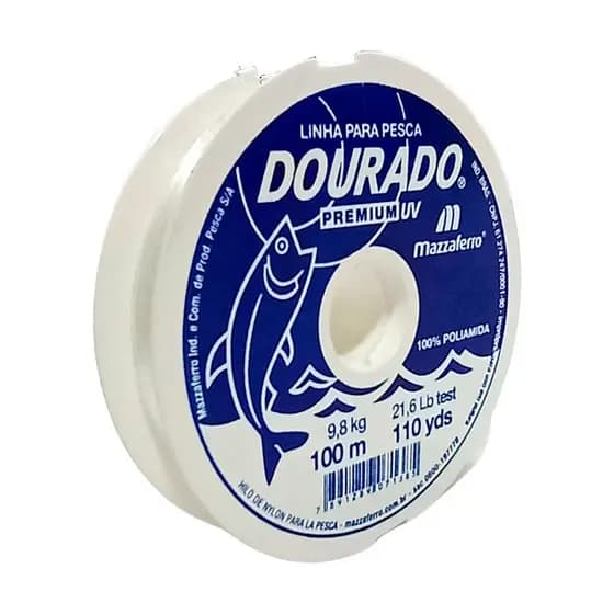Linha Mazzaferro Dourado Premium UV 100m Nylon Poliamida Branco 0.30mm 100m