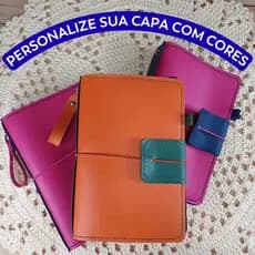 Capa Midori Personalizada em Couro Vegano para 4 Cadernos / Anotações / Diário / Planner / Agenda