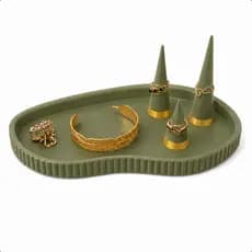 Kit Organizador De Joias Bandeja Porta Anéis Cone Decoração