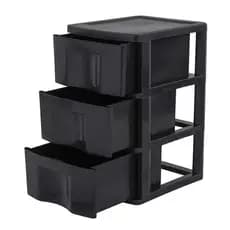 Gavetereiro Organizador Simples Classic Preto Com Três Gavetas GV14P São Bernardo
