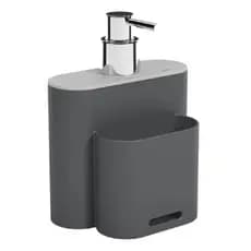 Dispenser Flat Para Detergente e Esponja Kitchen Sink 500ml Cinza 17002/0832 Coza