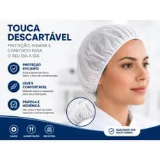Kit Até 500 Touca Descartável TNT Sanfonada Branca Anadona