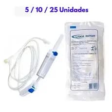 Equipo Macrogotas Completo 5/10/25 Unidades com Injetor Lateral Luer Slip