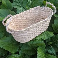 Cesto de Alça Palha de Milho Porta Pão Diy