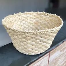 Cesto Fruteira Centro Mesa Palha de Milho Organizador de Cozinha (