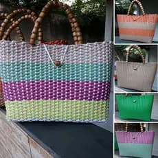 Bolsa Praia Colorida Fibra Sintética (Bolsa praia Verão 2022)