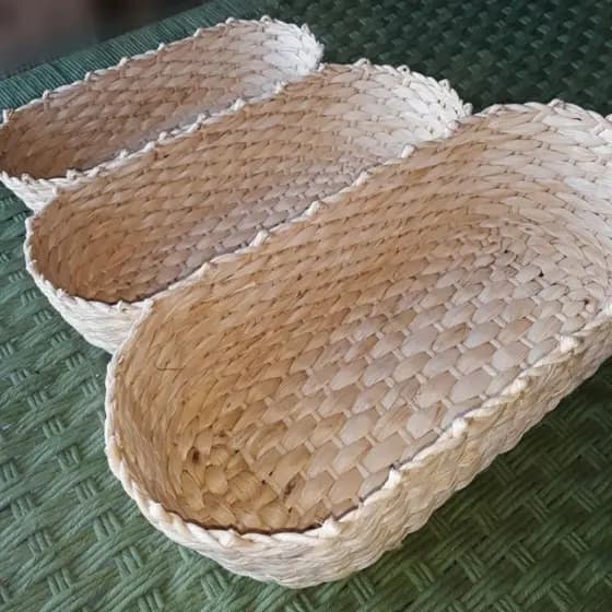 kit 3 Cesto Oval Palha de Milho (P,M,G)