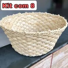 Kit 8 Fruteiras Palha de Milho cesto palha Top (Preço Atacado)