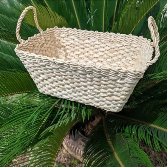 Cesto Palha de Milho Com Alça 100 Natural Ecológico Fruteira palha de milho