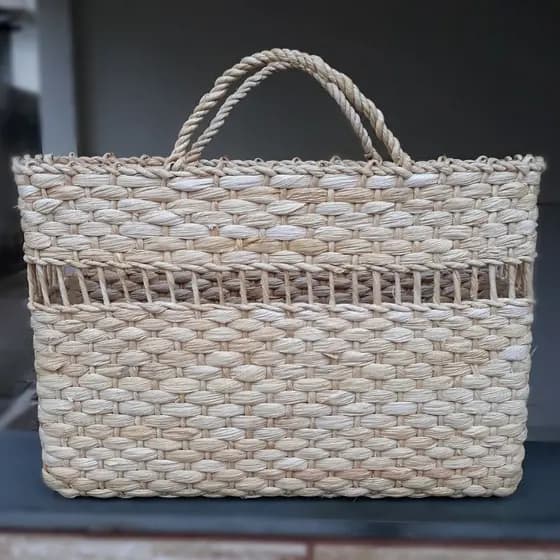 Sacola bolsa feira palha de milho Grande n4 - Bolsa Moda Praia 2022