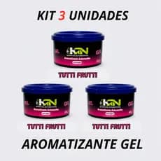 Kit 3 Aromatizante em Gel Tutti Frutti 60g Cheirinho pra Carro e Utilitários - Kn órbi