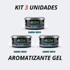 Kit 3 Cheirinho Carro Novo Odorizador Aromatizante Automotivo Pote Gel 60g -Autmotivo Órbi KN