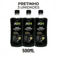 Kit 3/2/1 x Pneu Pretinho Kn 500ml Brilho Intenso e Duradouro Para carros/moto/utilitários Pneu