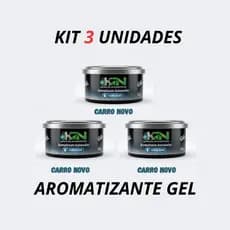 KIT 3 Aromatizante Automotivo em gel 60g cada Perfume KN Cheirinho Carro Novo e Lavanda Para Carro