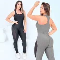 Macacão Feminino para Academia Em Tela Bojo Removível Conforto Estilo Nadador Suplex Pronta Entrega