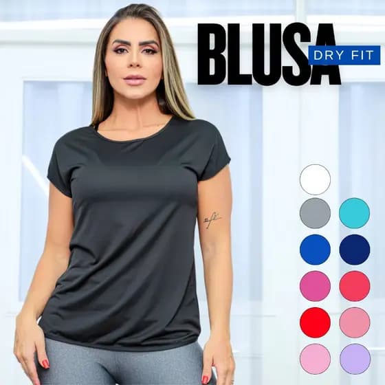 Blusa Feminina Academia Dry Fit Tecido Furadinho Seca Rápido Casual Super Confortável Envio Rápido
