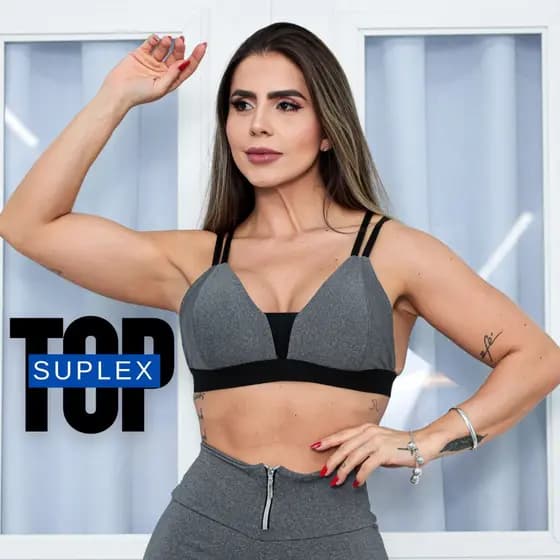Top para Academia Fitness Suplex Reforçado Bojo Removível Alças Ajustáveis Conforto Treino Promoção