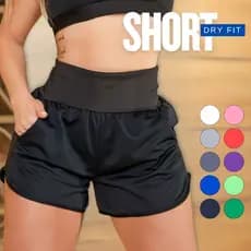 Short Esportivo Feminino Running com Bolsos Laterais em Dry Fit - Ideal para Treinos - Promoção