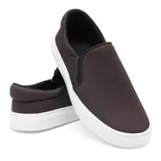 Sapatênis Iate Casual Tênis Slip on Calce Fácil - Esporte Fino - Marrom - Unissex